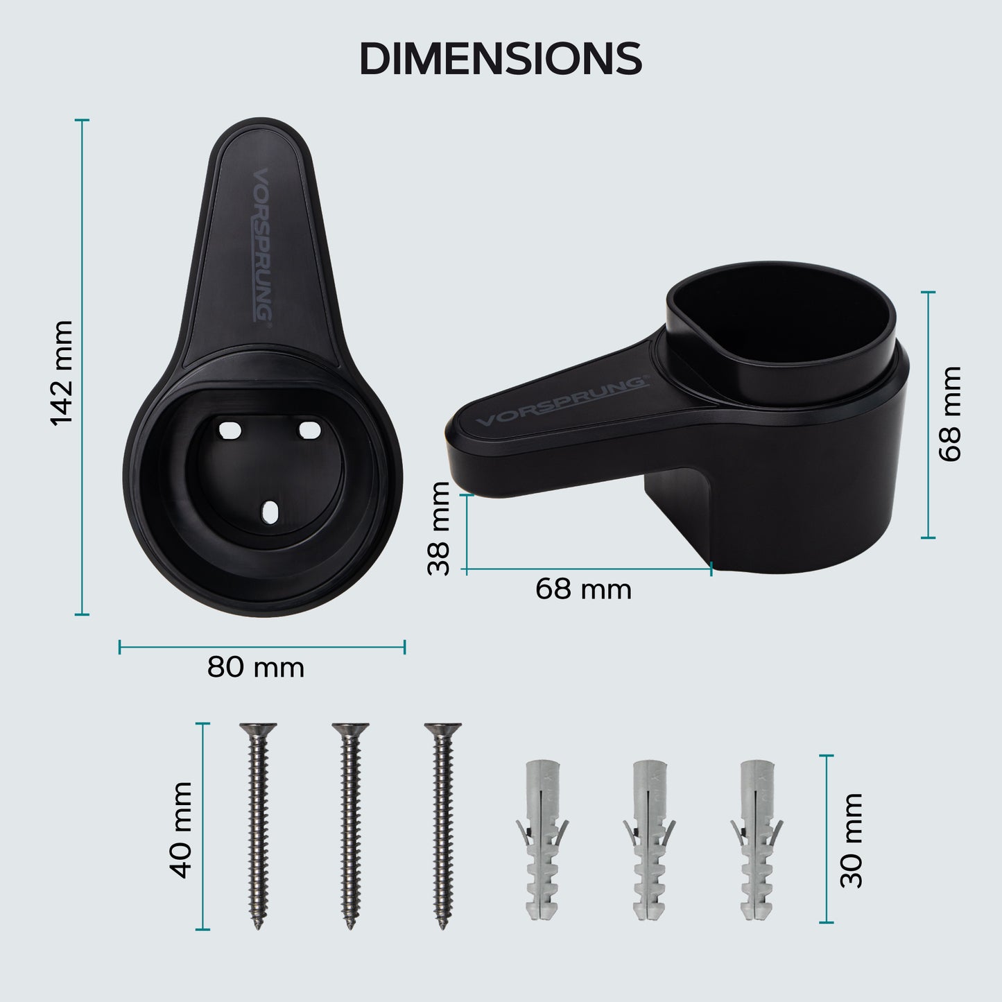 Type 2 | Support de câble EV | Monté au mur | Compatible avec tous les chargeurs Type 2 | Kit de fixation inclus | Intérieur / Extérieur