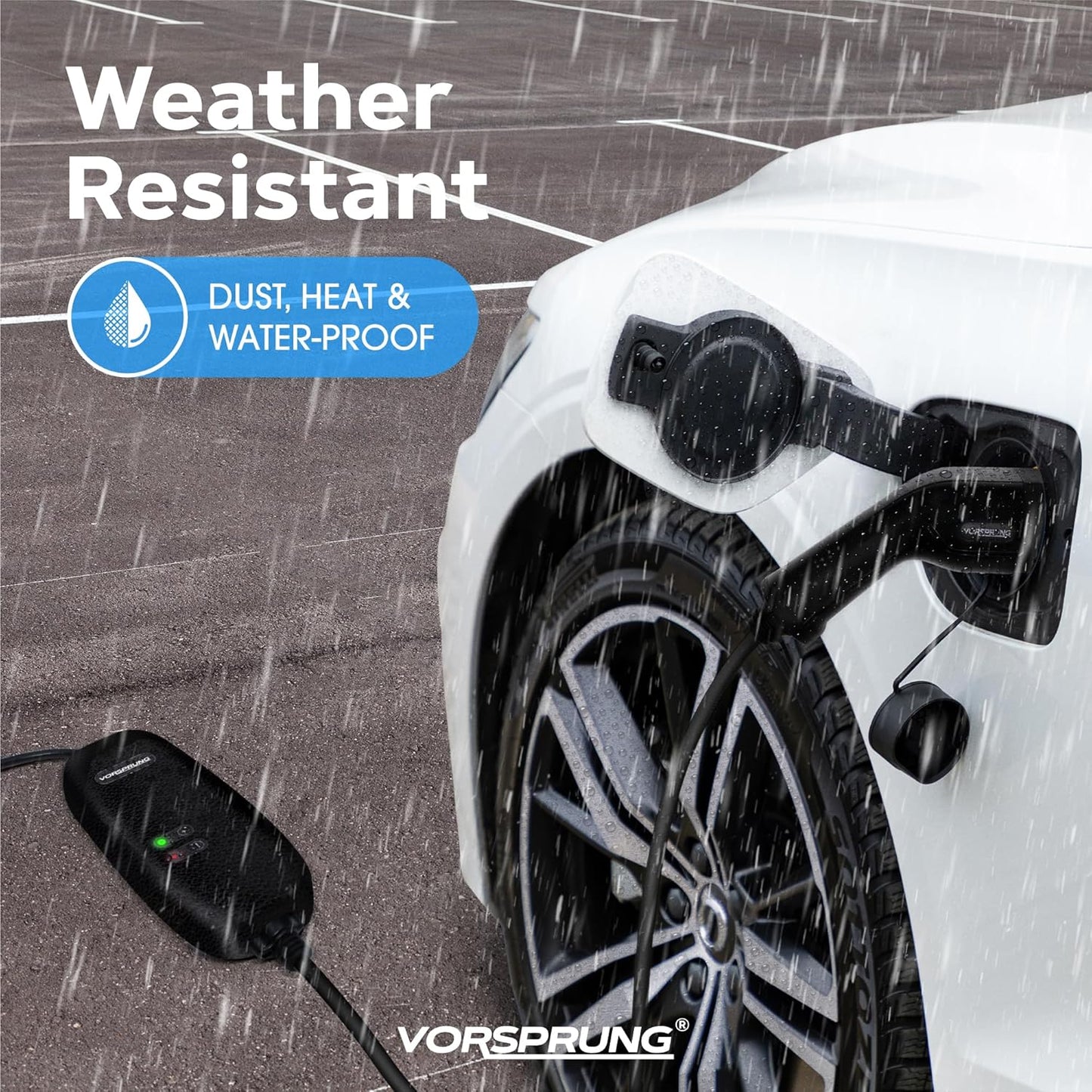 10A to UK 3 Pin | 2.2kW | Type 2 to 3 Pin Plug Portable EV Charger | Granny Charger | 5 to 10 Metres | Charge anywhere | Free Carry Bag