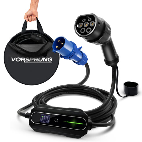 Type 2 32A CEE Plug Portable EV Charger |  5 to 8 Metres | 10A to 32A Variable