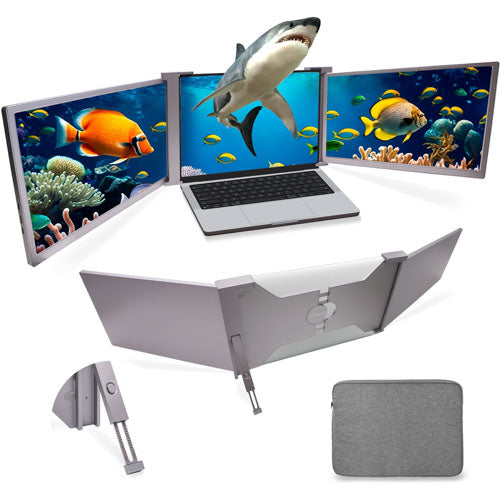 Triple Portable Monitor for Laptop | 14" | 1080P HD | Compatible with 15"- 17" Laptops