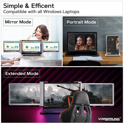 Triple Portable Monitor for Laptop | 14" | 1080P HD | Compatible with 15"- 17" Laptops