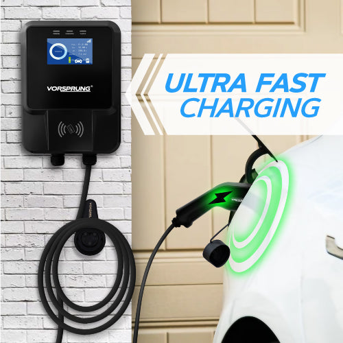 Oasis - EV Charger | Simple Plug & Play with RFID Security | 7.4kW | Type 2 | Single Phase for Home / Business | 5m Cable included | Indoor/Outdoor | Universal Wall Box