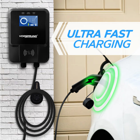 Oasis - EV Wall Charger | Simple Plug & Play with RFID Security | 7.4kW | Type 2 | Single Phase for Home / Business | 5m Cable included | Indoor/Outdoor | Universal Charger