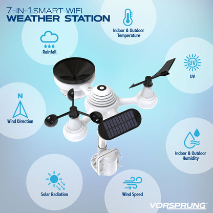 Station météo WiFi avec capteurs sans fil extérieurs 