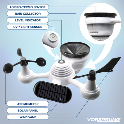Station météo WiFi avec capteurs sans fil extérieurs 