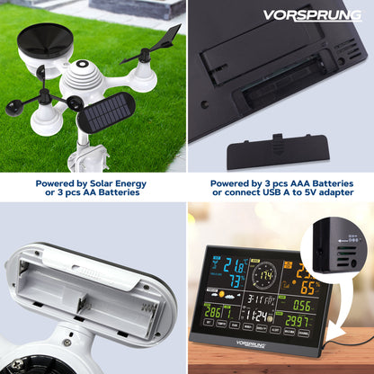 Station météo WiFi avec capteurs sans fil extérieurs 