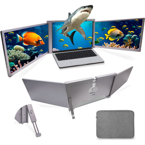 Monitor portátil triple Macbook para computadora portátil | 13,3" | 1080P HD | Compatible con Macbook Air y Pro de 15''-17'' 