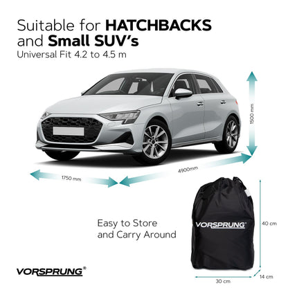 Vorsprung Universal Car Cover | Waterproof, Snowproof, UV & Wind Protection | All-Weather Outdoor Full Cover | Universal Fit