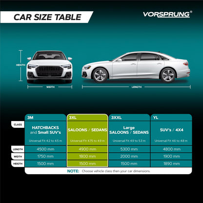 Vorsprung Universal Car Cover | Waterproof, Snowproof, UV & Wind Protection | All-Weather Outdoor Full Cover | Universal Fit