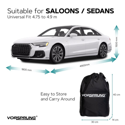 Vorsprung Universal Car Cover | Waterproof, Snowproof, UV & Wind Protection | All-Weather Outdoor Full Cover | Universal Fit