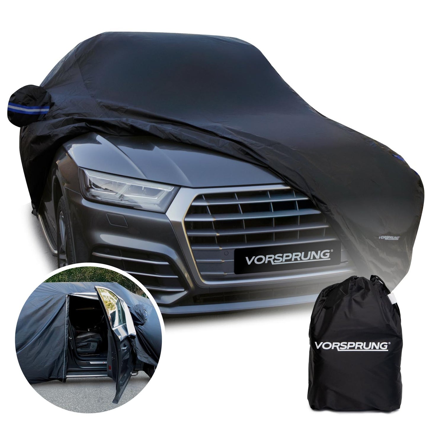 Vorsprung Universal Car Cover | Waterproof, Snowproof, UV & Wind Protection | All-Weather Outdoor Full Cover | Universal Fit