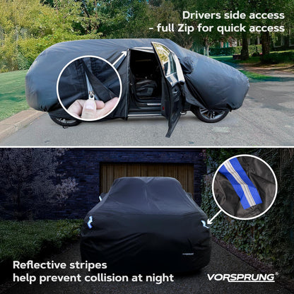 Vorsprung Universal Car Cover | Waterproof, Snowproof, UV & Wind Protection | All-Weather Outdoor Full Cover | Universal Fit