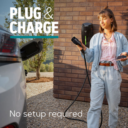 Alpha Max (Untethered) - 7.4kW EV Charger | RFID, Ethernet and WiFi Connectivity | Type 1 & Type 2 | Single Phase, Adjustable Power, Smart App | 5-Year Warranty