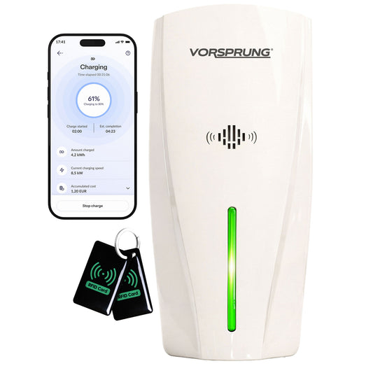 Alpha Max (Untethered) - 7.4kW EV Charger | RFID, Ethernet and WiFi Connectivity | Type 1 & Type 2 | Single Phase, IP55, Adjustable Power, Smart App | 5 Year Warranty