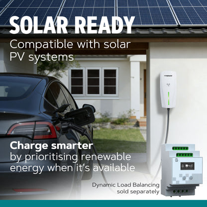 Alpha Max (Tethered) - 7.4kW EV Charger | RFID, Ethernet and WiFi Connectivity | Type 2 | Single Phase, IP65, 5m Cable, Adjustable Power, Smart App | 5 Year Warranty