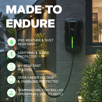 Apex (Tethered) - 22kW EV Charger | RFID, Ethernet and WiFi Connectivity | Type 2 | Single & Three Phase, IP65, 5m Cable, Adjustable Power, Smart App | 5 Year Warranty